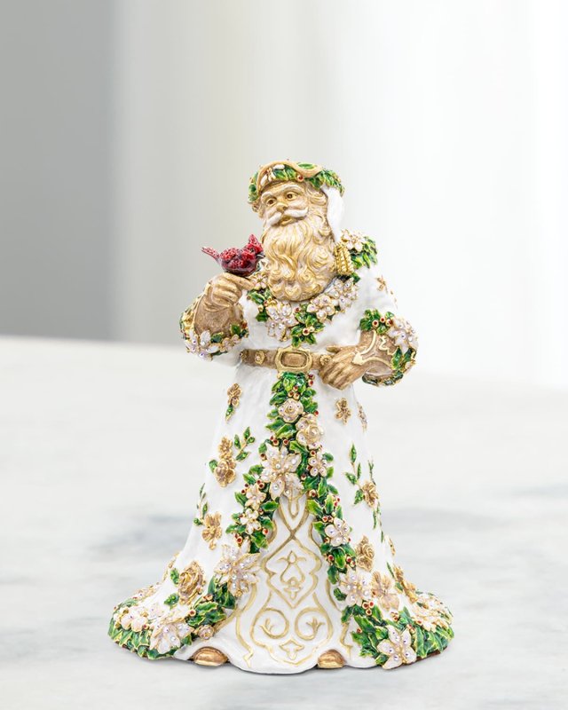 Floral Santa Claus Figurine